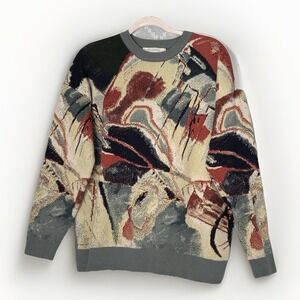 Dept Anonym Abstract Tapestry Knit Sweater‎ XL Crewneck Oversized Artsy